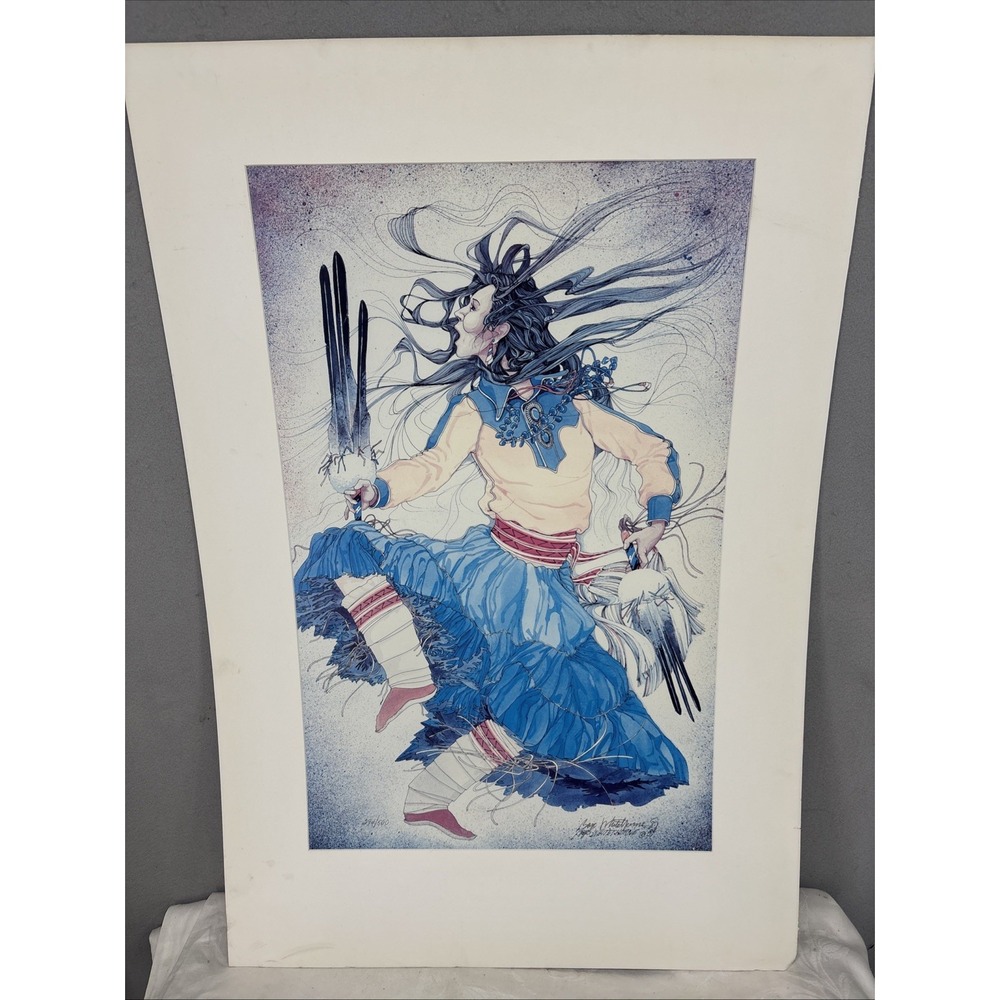 Baje Whitethorne Redwater Fan Dancer Ltd Ed Print Hand Signed Pencil Artwork